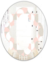 Retro Circular Pattern III - Modern Round or Oval Wall Mirror - Quatrefoil