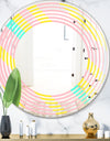 Memphis Retro Neon Pattern - Modern Round or Oval Wall Mirror - Wave