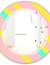 Memphis Retro Neon Pattern - Modern Round or Oval Wall Mirror - Triple C