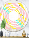 Memphis Retro Neon Pattern - Modern Round or Oval Wall Mirror - Whirl