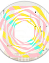 Memphis Retro Neon Pattern - Modern Round or Oval Wall Mirror - Whirl