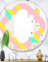 Memphis Retro Neon Pattern - Modern Round or Oval Wall Mirror - Quatrefoil
