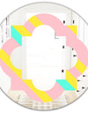 Memphis Retro Neon Pattern - Modern Round or Oval Wall Mirror - Quatrefoil