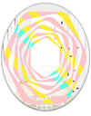Memphis Retro Neon Pattern - Modern Round or Oval Wall Mirror - Whirl
