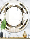 Circular Geometric Retro Abstract I - Modern Round or Oval Wall Mirror - Space