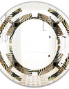 Circular Geometric Retro Abstract I - Modern Round or Oval Wall Mirror - Space