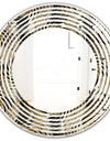 Circular Geometric Retro Abstract I - Modern Round or Oval Wall Mirror - Wave