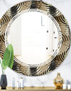 Circular Geometric Retro Abstract I - Modern Round or Oval Wall Mirror - Triple C