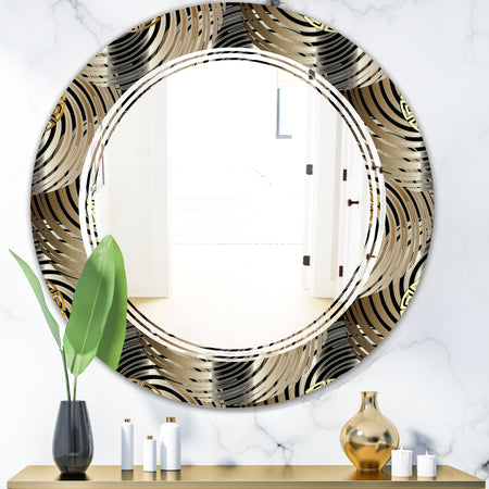 Circular Geometric Retro Abstract I - Modern Round or Oval Wall Mirror - Triple C