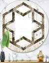 Circular Geometric Retro Abstract I - Modern Round or Oval Wall Mirror - Hexagon Star