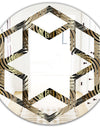 Circular Geometric Retro Abstract I - Modern Round or Oval Wall Mirror - Hexagon Star