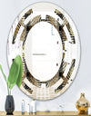 Circular Geometric Retro Abstract I - Modern Round or Oval Wall Mirror - Space