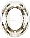 Circular Geometric Retro Abstract I - Modern Round or Oval Wall Mirror - Space