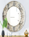 Circular Geometric Retro Abstract I - Modern Round or Oval Wall Mirror - Wave