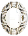 Circular Geometric Retro Abstract I - Modern Round or Oval Wall Mirror - Wave