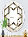 Circular Geometric Retro Abstract I - Modern Round or Oval Wall Mirror - Hexagon Star
