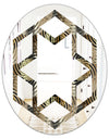 Circular Geometric Retro Abstract I - Modern Round or Oval Wall Mirror - Hexagon Star