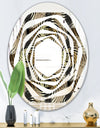 Circular Geometric Retro Abstract I - Modern Round or Oval Wall Mirror - Whirl