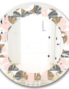 Retro Circular Pattern IV - Modern Round or Oval Wall Mirror - Leaves
