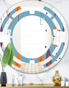 Floral Retro Botanical Pattern II - Modern Round or Oval Wall Mirror - Space