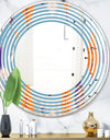 Floral Retro Botanical Pattern II - Modern Round or Oval Wall Mirror - Wave