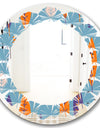 Floral Retro Botanical Pattern II - Modern Round or Oval Wall Mirror - Leaves