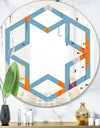 Floral Retro Botanical Pattern II - Modern Round or Oval Wall Mirror - Hexagon Star
