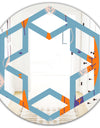 Floral Retro Botanical Pattern II - Modern Round or Oval Wall Mirror - Hexagon Star