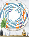 Floral Retro Botanical Pattern II - Modern Round or Oval Wall Mirror - Whirl