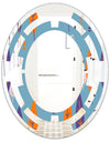 Floral Retro Botanical Pattern II - Modern Round or Oval Wall Mirror - Space