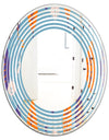 Floral Retro Botanical Pattern II - Modern Round or Oval Wall Mirror - Wave