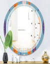 Floral Retro Botanical Pattern II - Modern Round or Oval Wall Mirror - Triple C