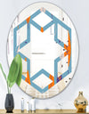 Floral Retro Botanical Pattern II - Modern Round or Oval Wall Mirror - Hexagon Star