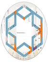 Floral Retro Botanical Pattern II - Modern Round or Oval Wall Mirror - Hexagon Star