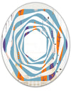 Floral Retro Botanical Pattern II - Modern Round or Oval Wall Mirror - Whirl
