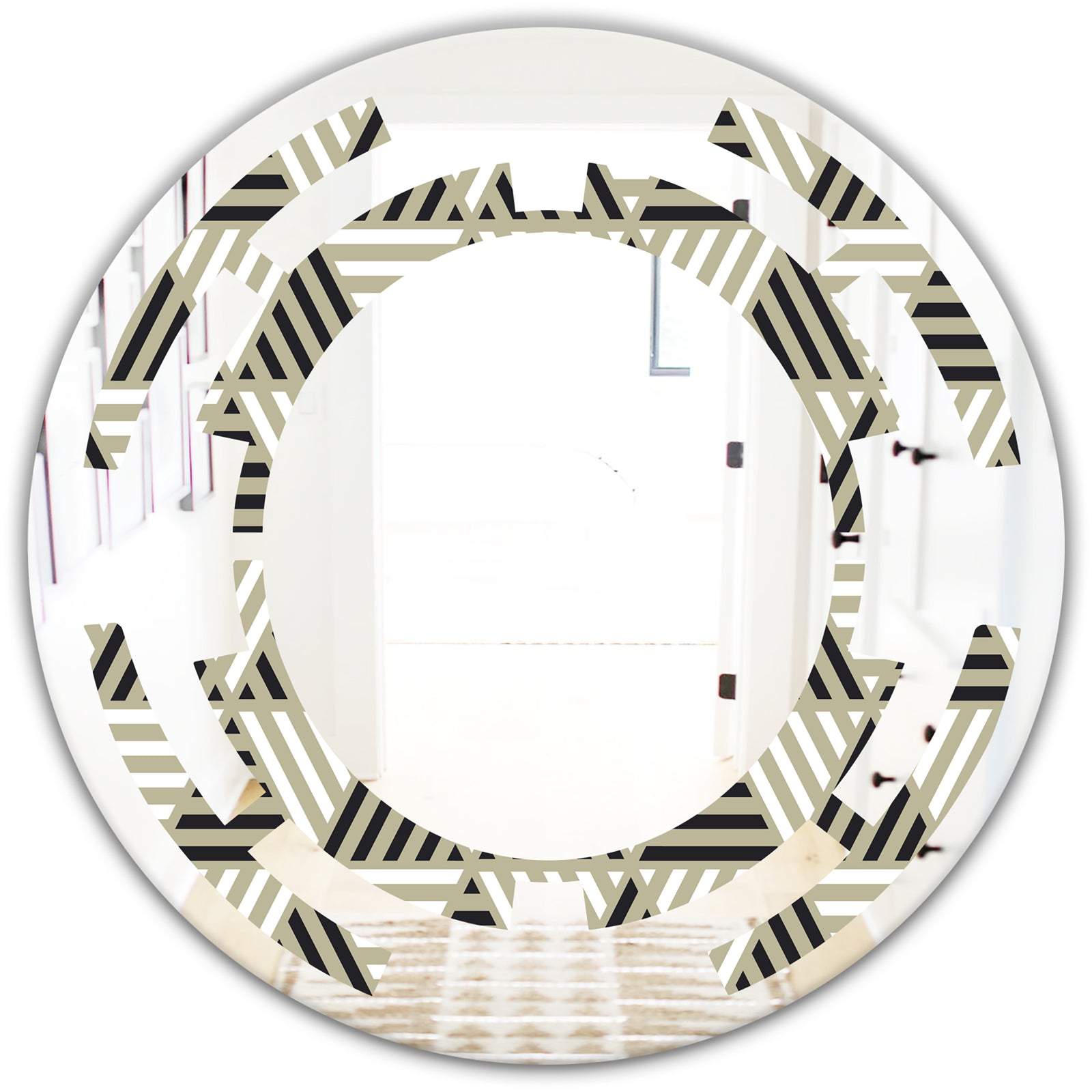 Triangular Retro Design VIII - Modern Round or Oval Wall Mirror - Space
