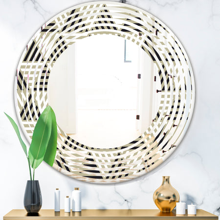 Triangular Retro Design VIII - Modern Round or Oval Wall Mirror - Wave