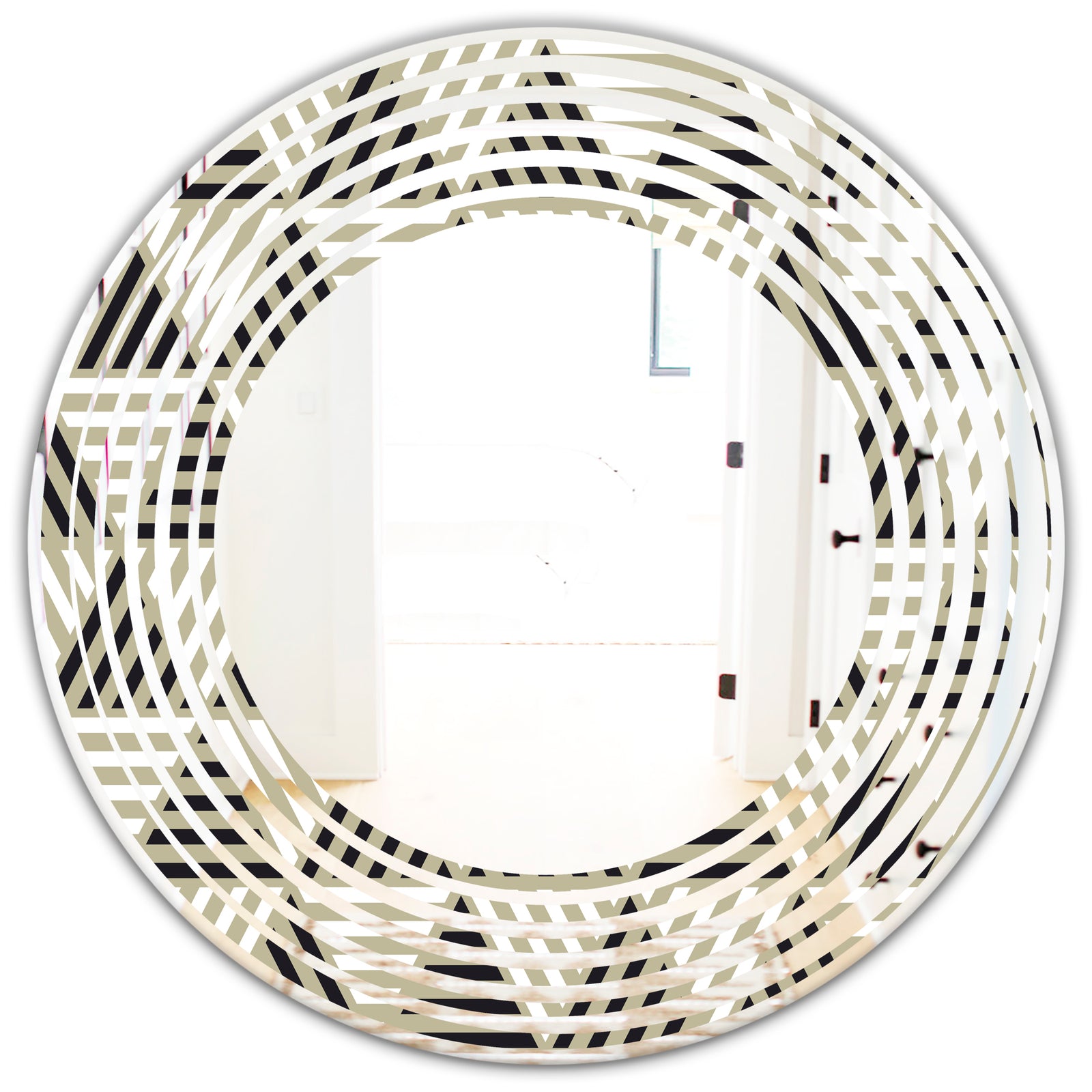 Triangular Retro Design VIII - Modern Round or Oval Wall Mirror - Wave