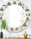 Triangular Retro Design VIII - Modern Round or Oval Wall Mirror - Leaves
