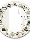 Triangular Retro Design VIII - Modern Round or Oval Wall Mirror - Leaves