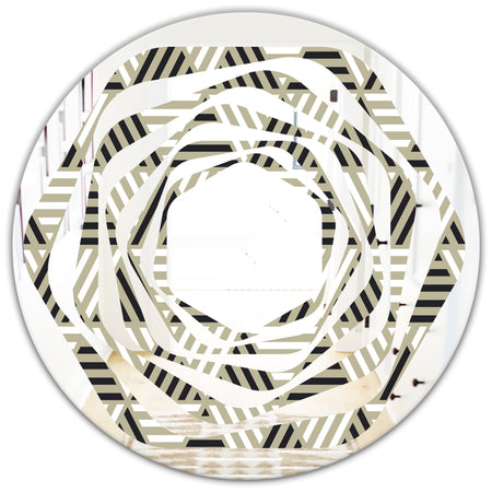 Triangular Retro Design VIII - Modern Round or Oval Wall Mirror - Whirl