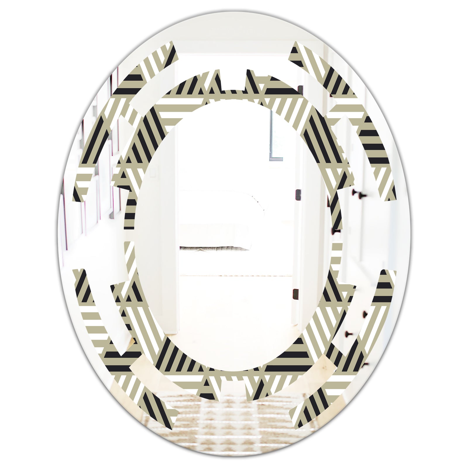 Triangular Retro Design VIII - Modern Round or Oval Wall Mirror - Space