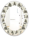 Triangular Retro Design VIII - Modern Round or Oval Wall Mirror - Leaves