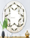 Triangular Retro Design VIII - Modern Round or Oval Wall Mirror - Hexagon Star