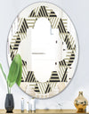 Triangular Retro Design VIII - Modern Round or Oval Wall Mirror - Quatrefoil