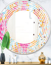 Retro Floral Pattern III - Modern Round or Oval Wall Mirror - Wave
