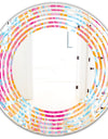 Retro Floral Pattern III - Modern Round or Oval Wall Mirror - Wave