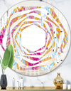 Retro Floral Pattern III - Modern Round or Oval Wall Mirror - Whirl