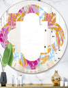 Retro Floral Pattern III - Modern Round or Oval Wall Mirror - Quatrefoil