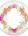 Retro Floral Pattern III - Modern Round or Oval Wall Mirror - Quatrefoil
